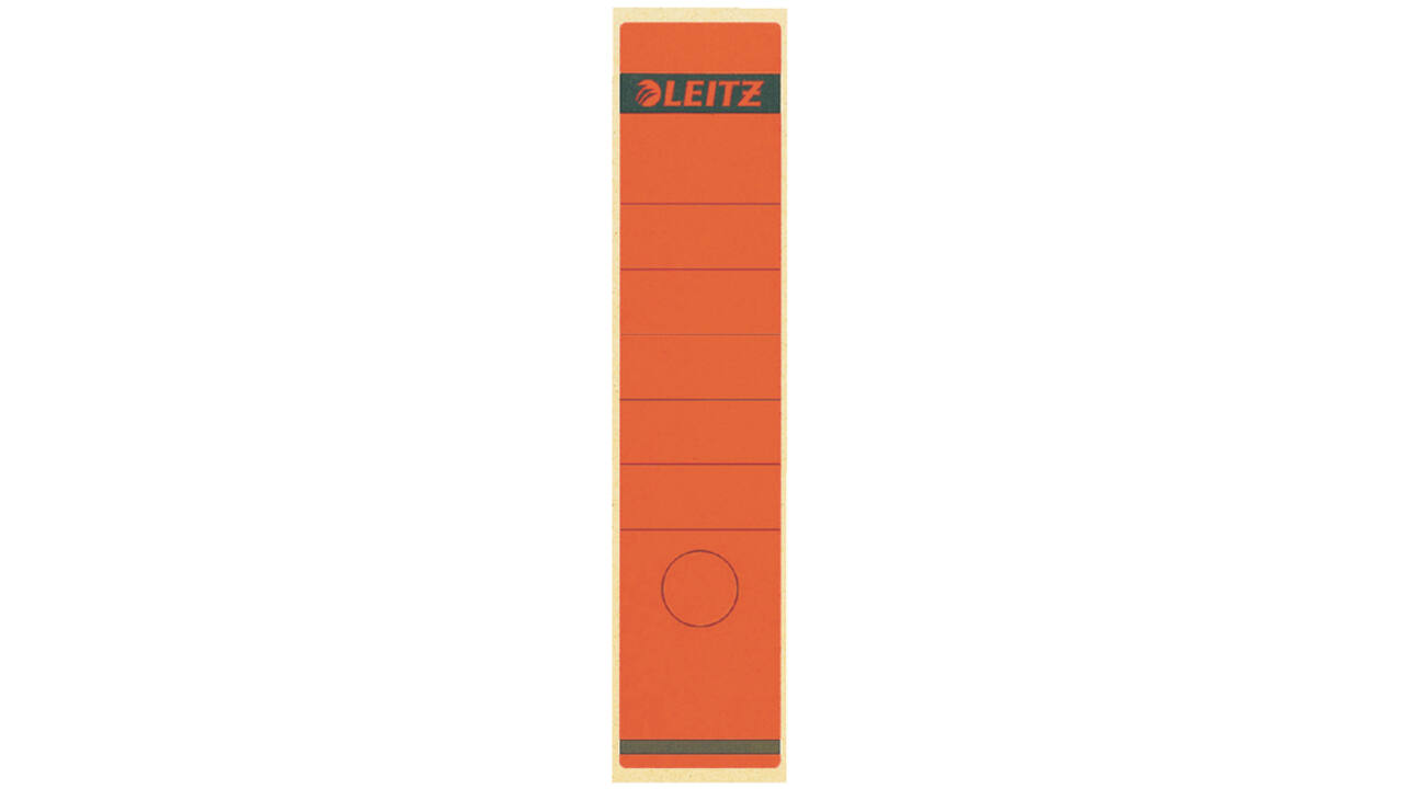Rugetiket Leitz breed/lang 62x285mm zelfklevend rood 10 stuks
