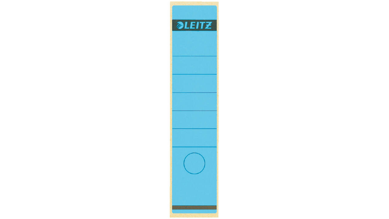 Rugetiket Leitz breed/lang 62x285mm zelfklevend blauw 10 stuks