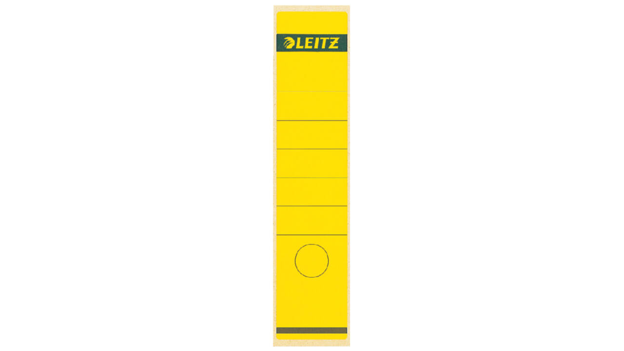 Rugetiket Leitz breed/lang 62x285mm zelfklevend geel 10 stuks