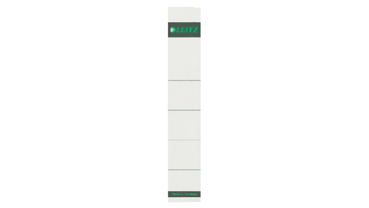 Rug-insteekkaart Leitz smal 32x191mm grijs 10 stuks