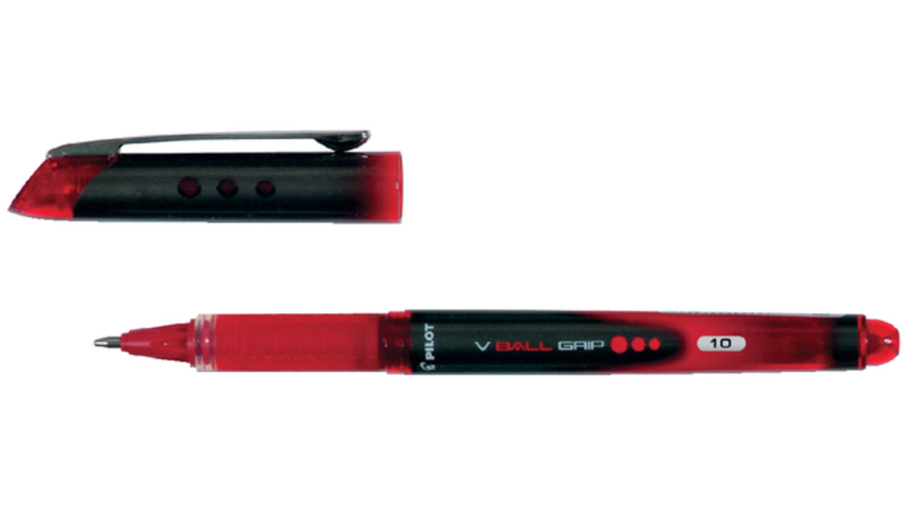 Rollerpen PILOT V-Ball grip breed rood