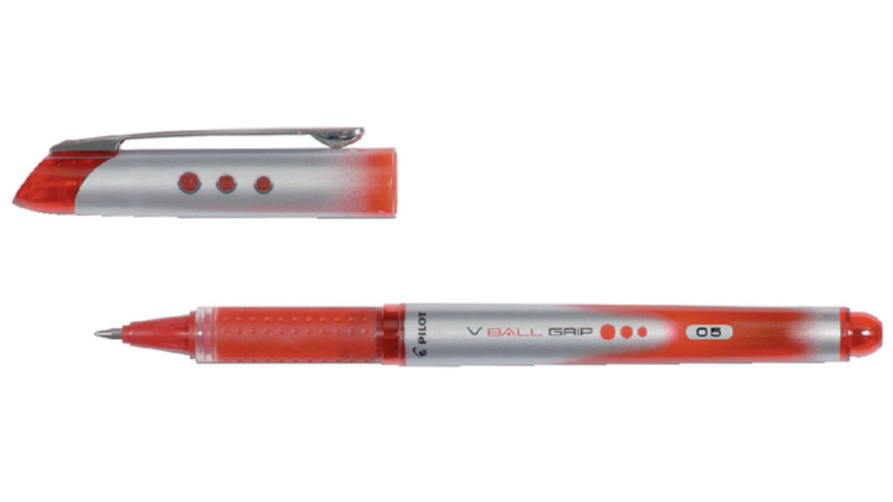 Rollerpen PILOT V-Ball Grip fijn rood