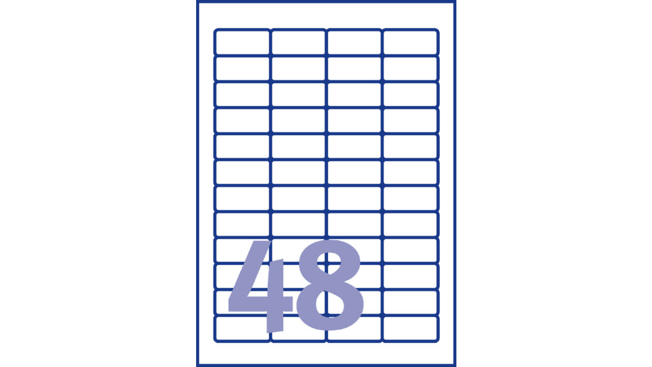 Etiket Avery L4736REV-25 45.7x21.2mm wit 1200 stuks