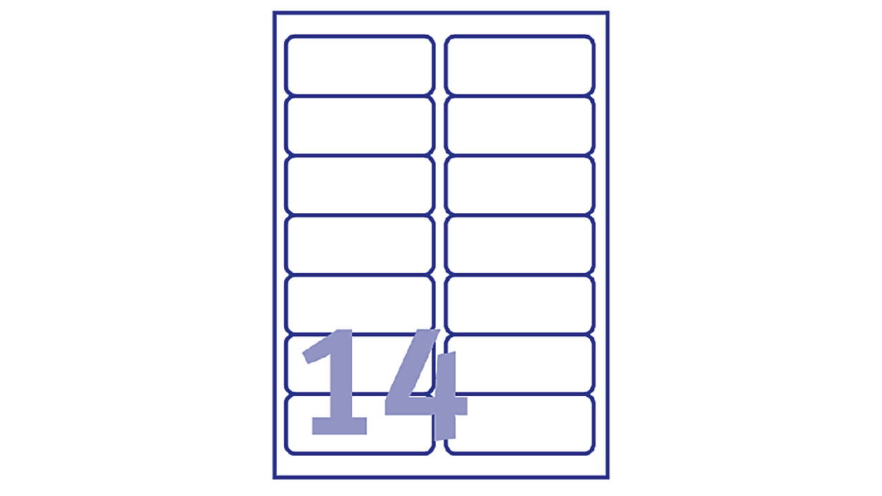 Etiket Avery L7063-20 99.1x38.1mm polyester wit 280 stuks