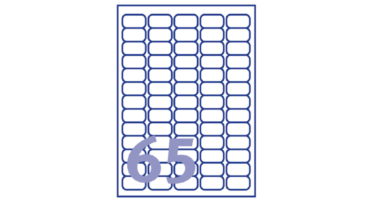 Etiket Avery J8551-25 38.1x21.2mm transparant 1625 stuks
