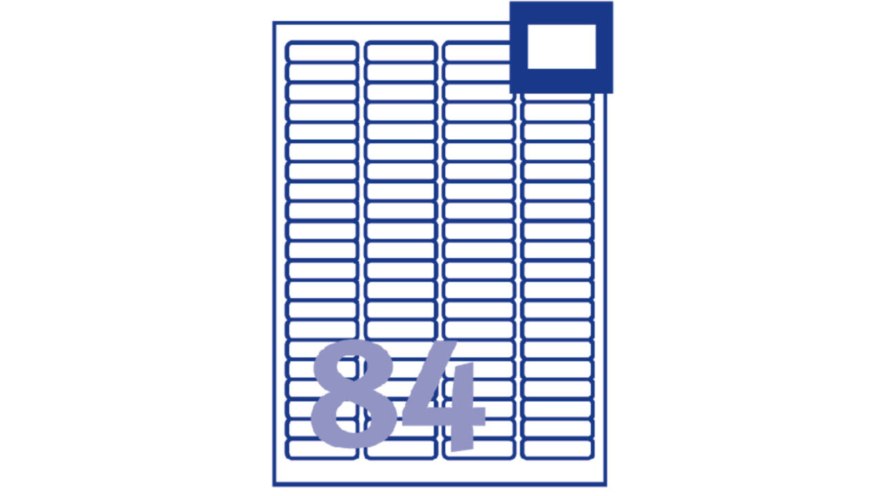 Etiket Avery J8656-25 46x11.1mm wit 2100 stuks