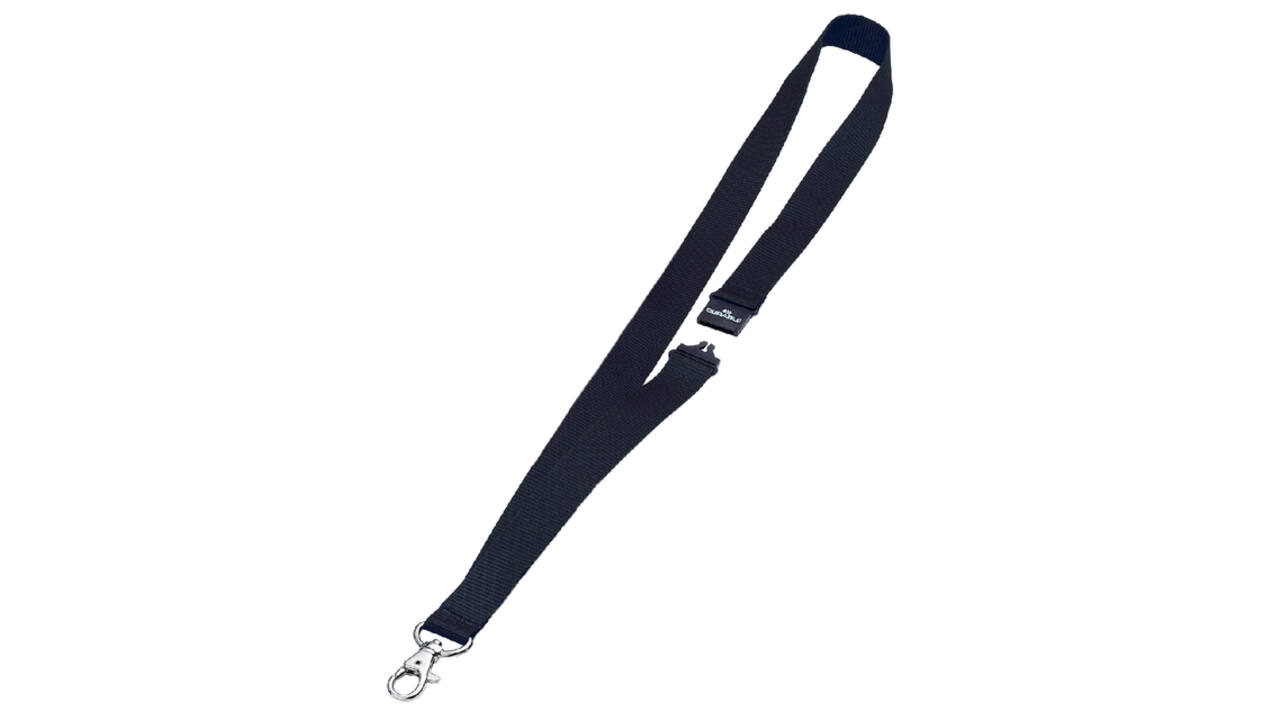 Textielkoord Durable 8137 met karabijnhaak zwart