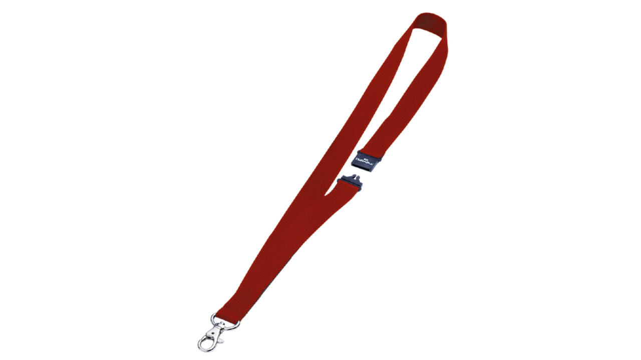 Textielkoord Durable 8137 met karabijnhaak rood