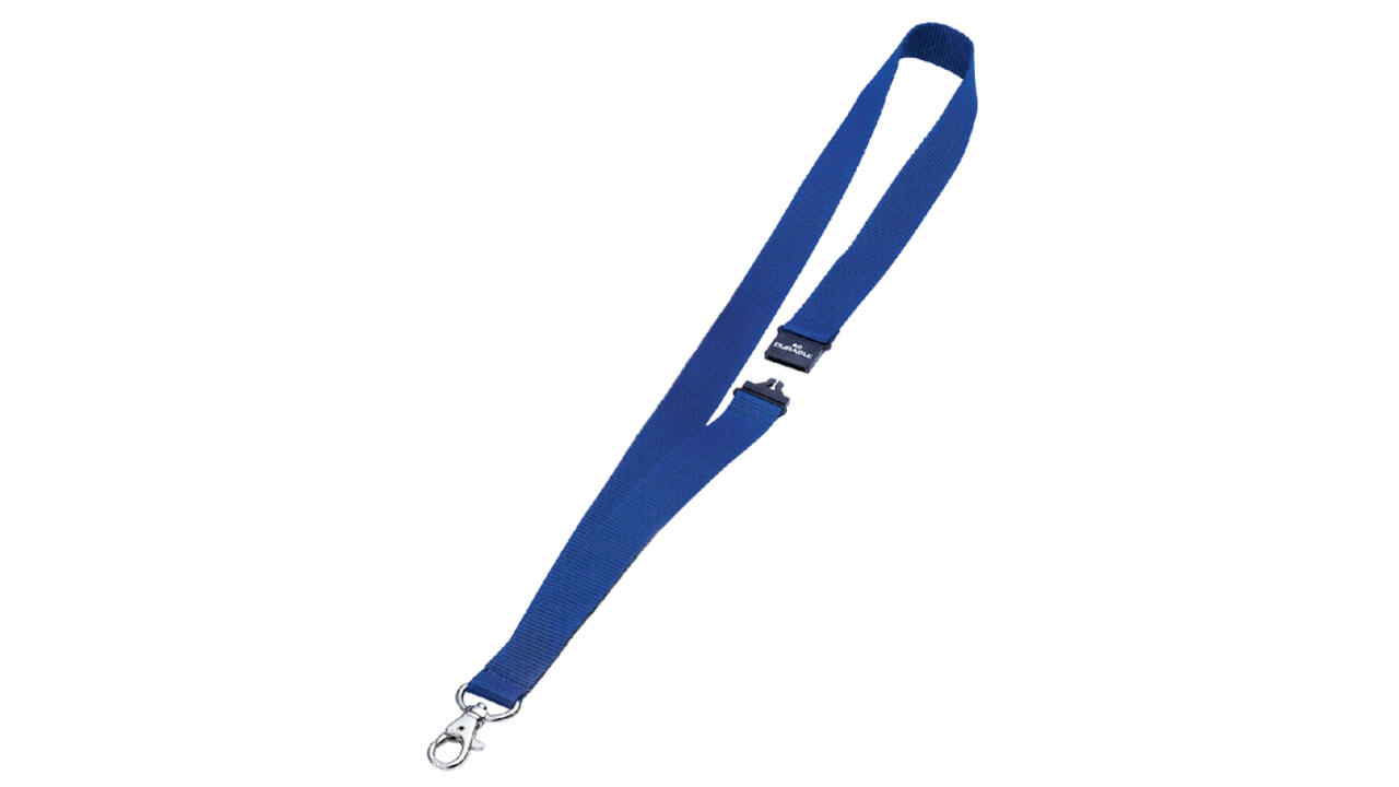 Textielkoord Durable 8137 met karabijnhaak donkerblauw