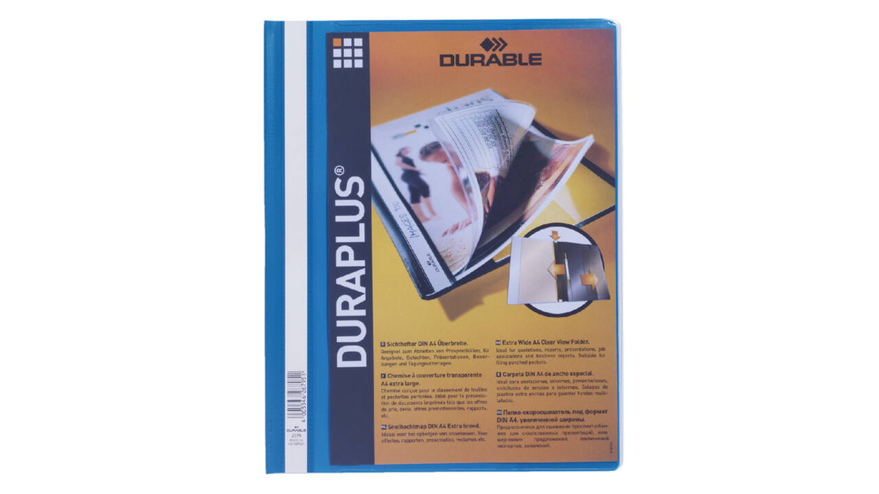 Snelhechtmap Durable Duraplus A4 blauw