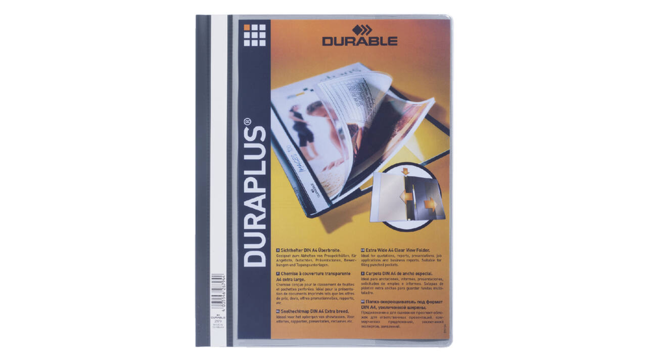 Snelhechtmap Durable Duraplus A4 grijs