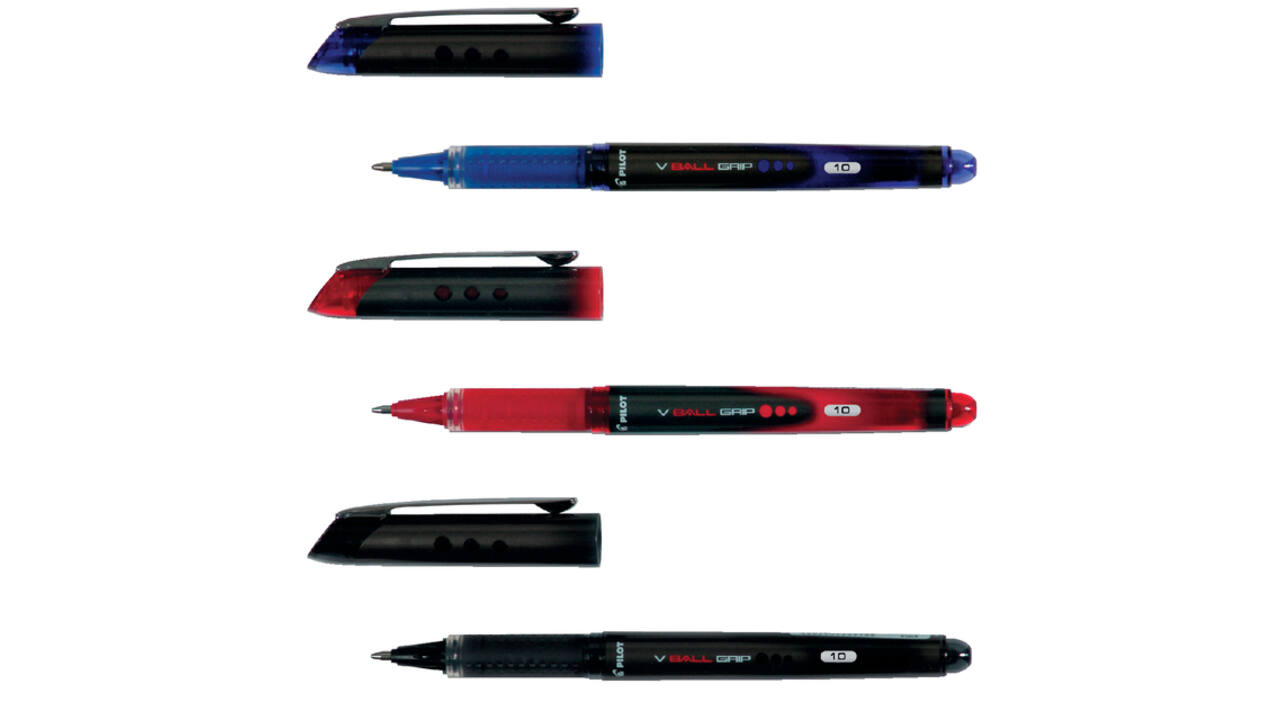 Rollerpen PILOT V-Ball grip breed blauw