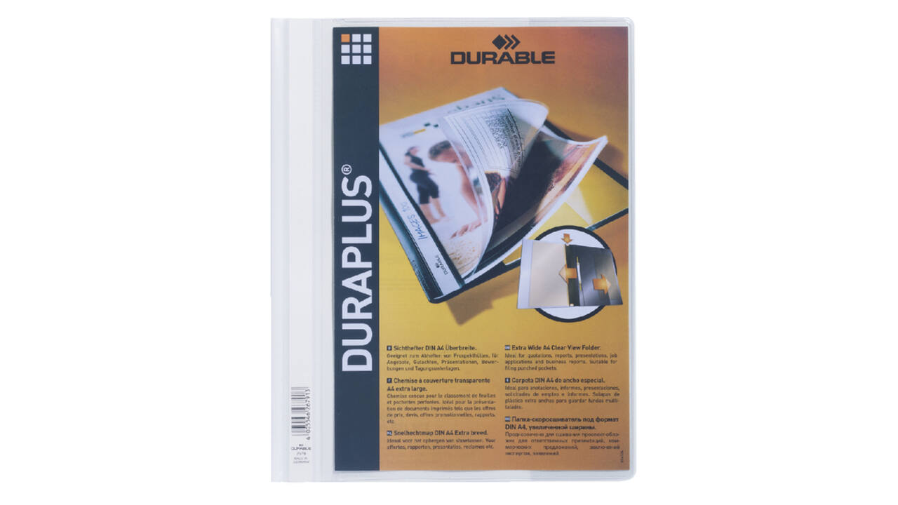 Snelhechtmap Durable Duraplus A4 wit