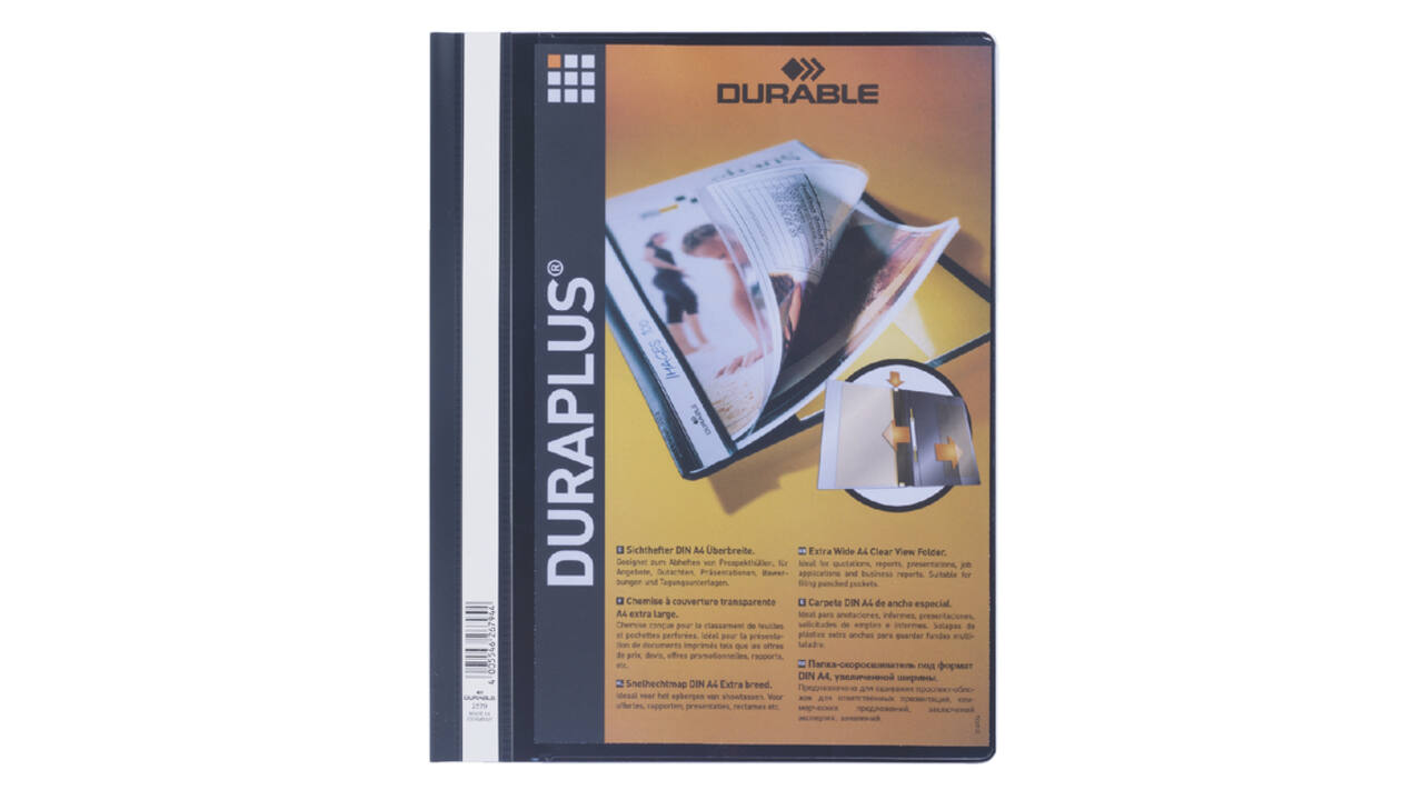 Snelhechtmap Durable Duraplus A4 zwart