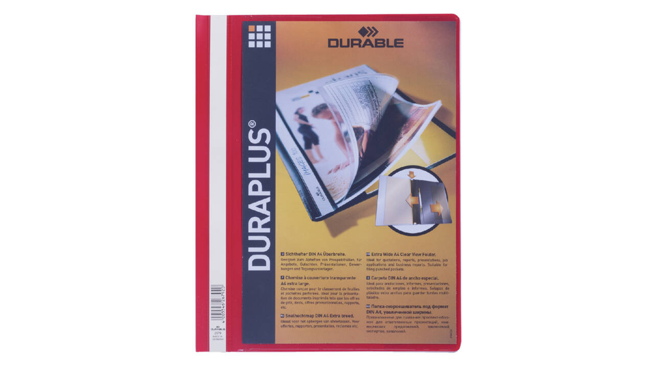 Snelhechtmap Durable Duraplus A4 rood