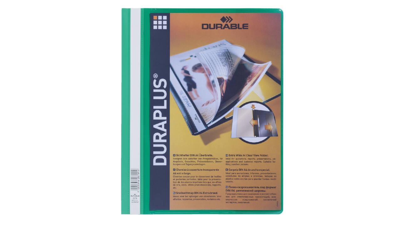Snelhechtmap Durable Duraplus A4 groen