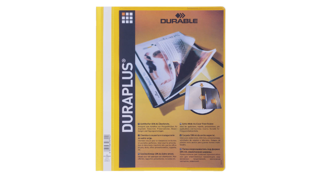 Snelhechtmap Durable Duraplus A4 geel