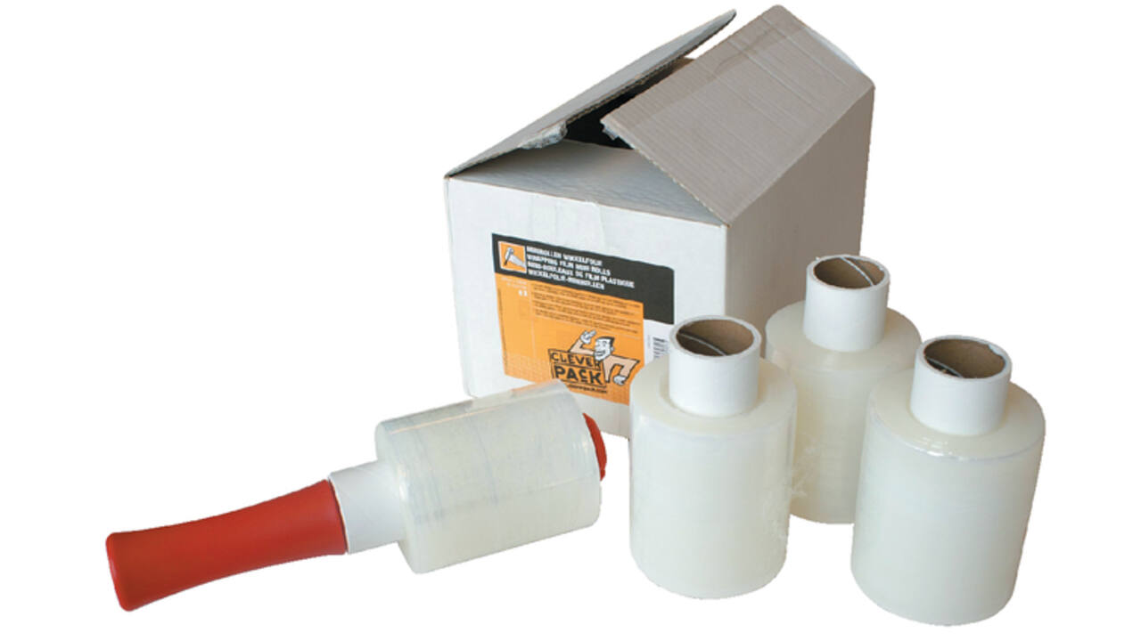 Wikkelfolie CleverPack 100mmx250m 20mu met afroller transp pak à 6 rol