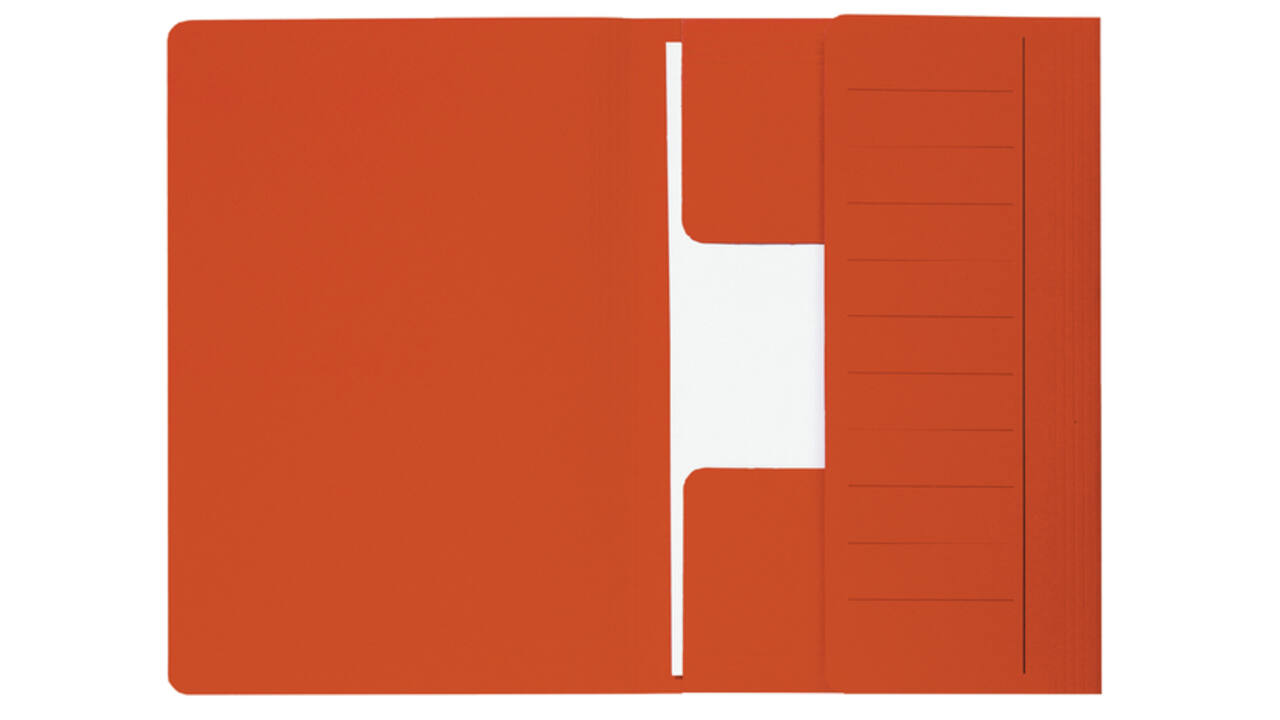 Dossiermap Djois Secolor Mammoet folio 3 kleppen 250gr recycled 360 x 250 mm rood 50 stuks