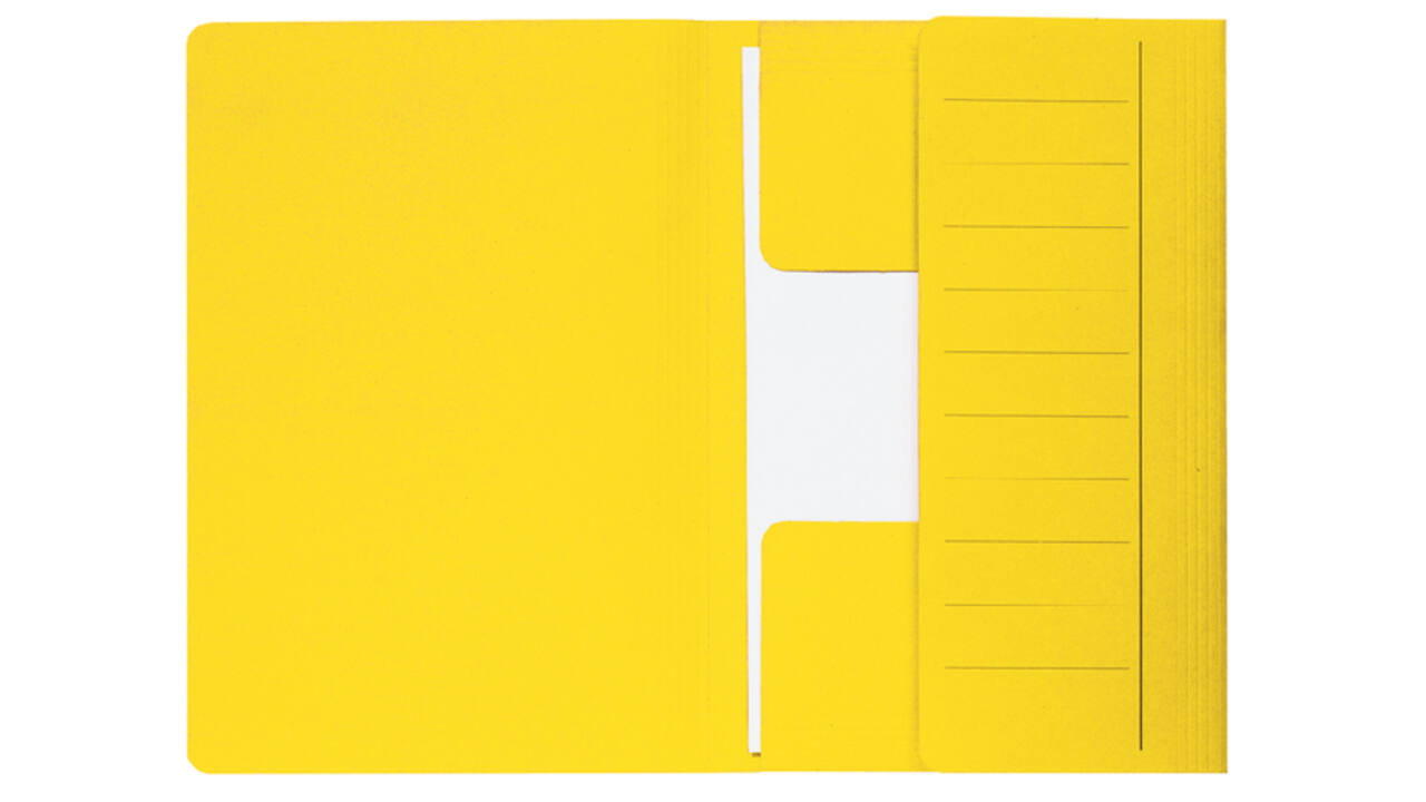 Dossiermap Djois Secolor Mammoet folio 3 kleppen 250gr recycled geel 50 stuks
