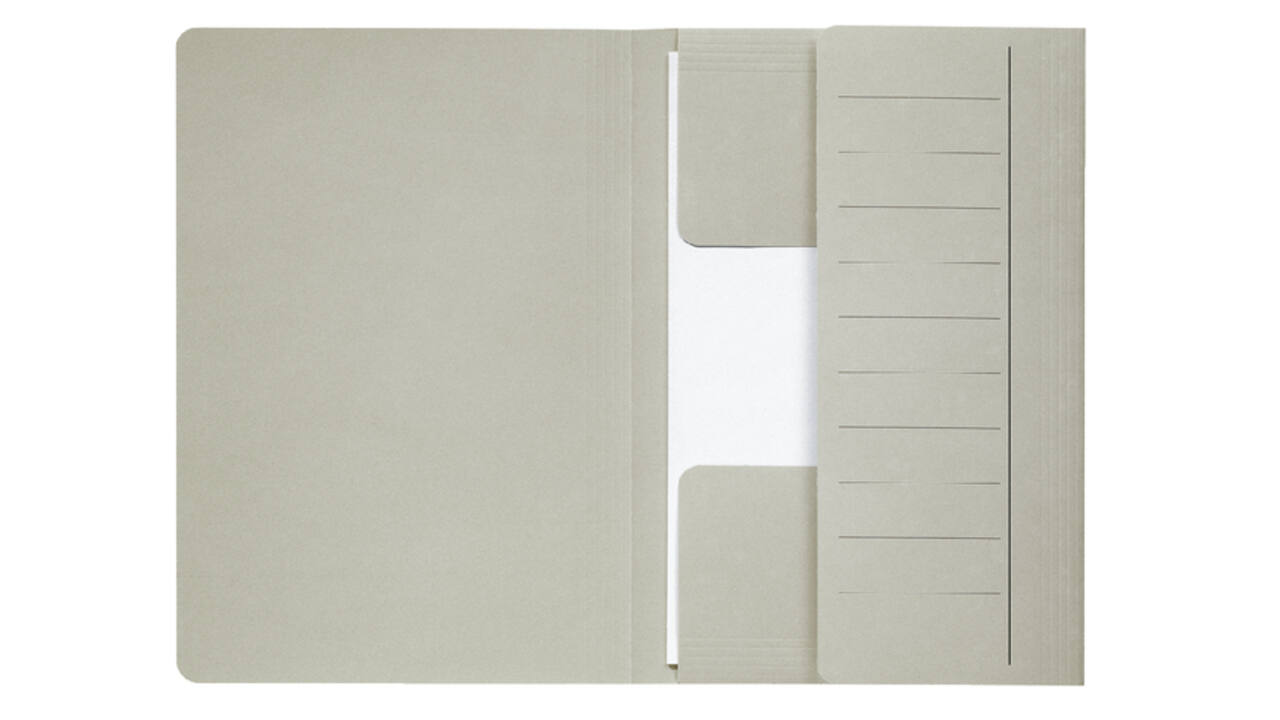 Dossiermap Djois Secolor Mammoet folio 3 kleppen 250gr recycled grijs 10 stuks