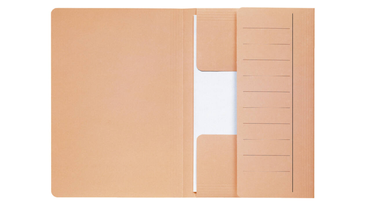 Dossiermap Djois Secolor Mammoet folio 3 kleppen 250gr recycled chamois 10 stuks