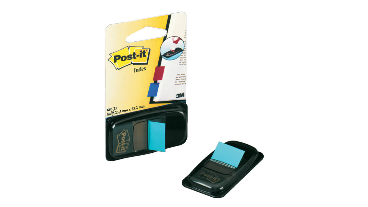 Indextabs Post-it 680 25.4x43.2mm felblauw 50 tabs