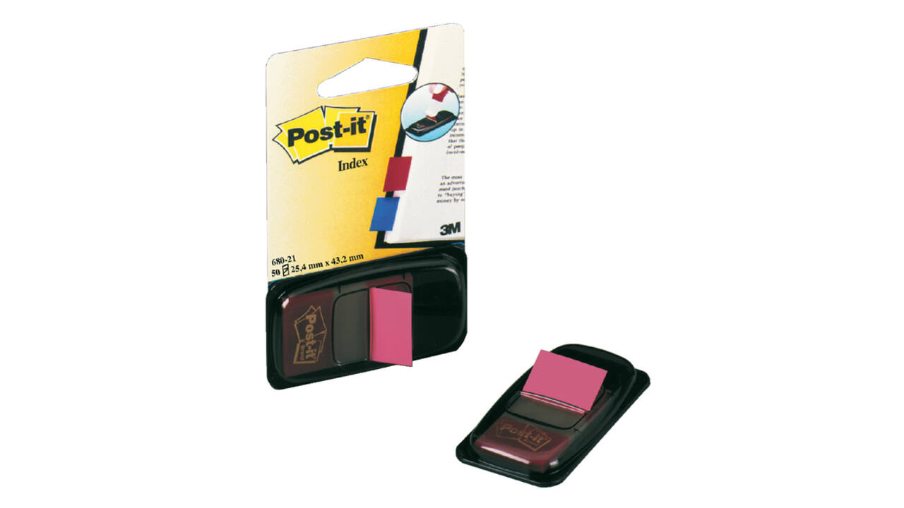 Indextabs Post-it 680 25.4x43.2mm felroze 50 tabs