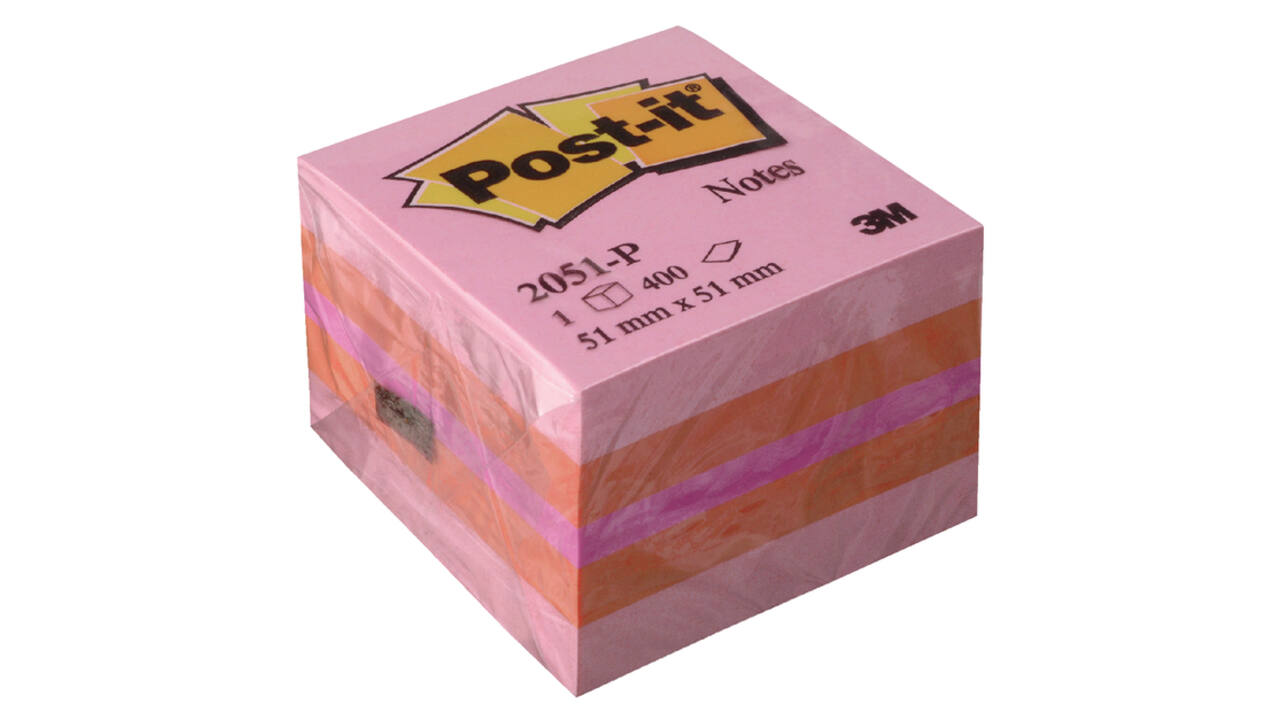 Memoblok Post-it 2051 51x51mm kubus roze