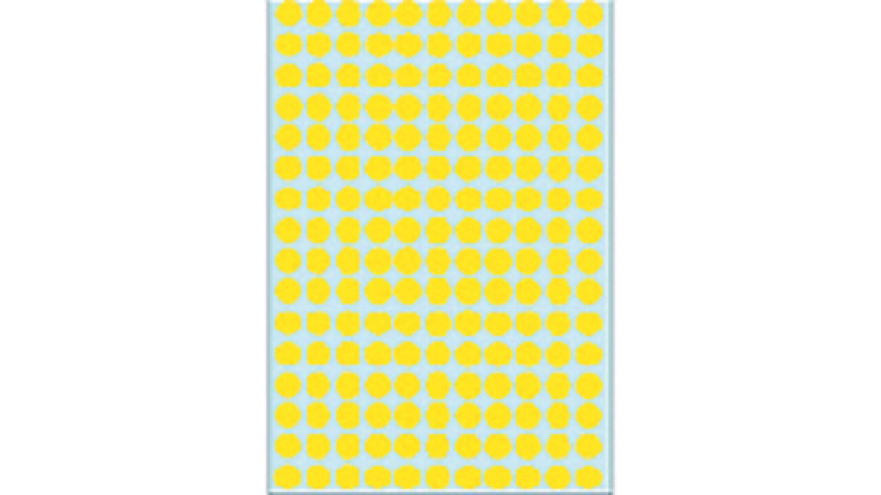 Etiket HERMA 2211 rond 8mm geel 5632 stuks