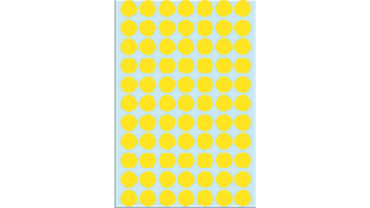 Etiket HERMA 2231 rond 13mm geel 2464 stuks