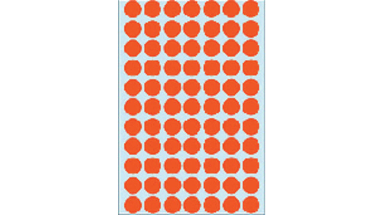 Etiket HERMA 2232 rond 13mm rood 2464 stuks