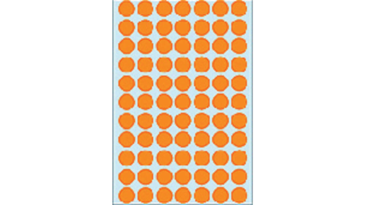 Etiket HERMA 2234 rond 13mm fluor oranje 1848 stuks