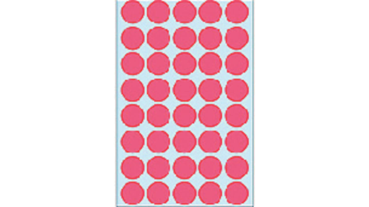 Etiket HERMA 2256 rond 19mm fluor rood 960 stuks
