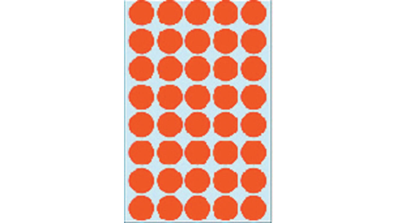 Etiket HERMA 2252 rond 19mm rood 1280 stuks