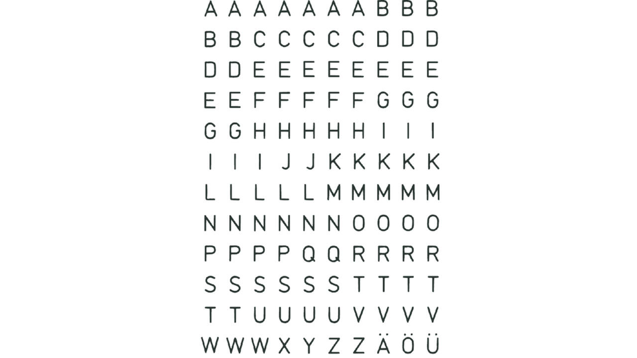 Etiket HERMA 4154 5mm letter A-Z zwart op transparant