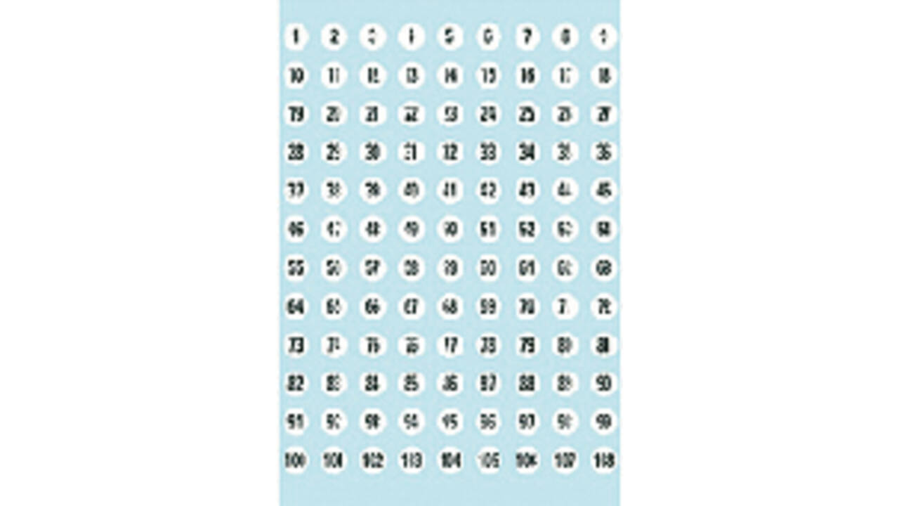 Etiket HERMA 4128 8mm getallen 1-540 540 stuks