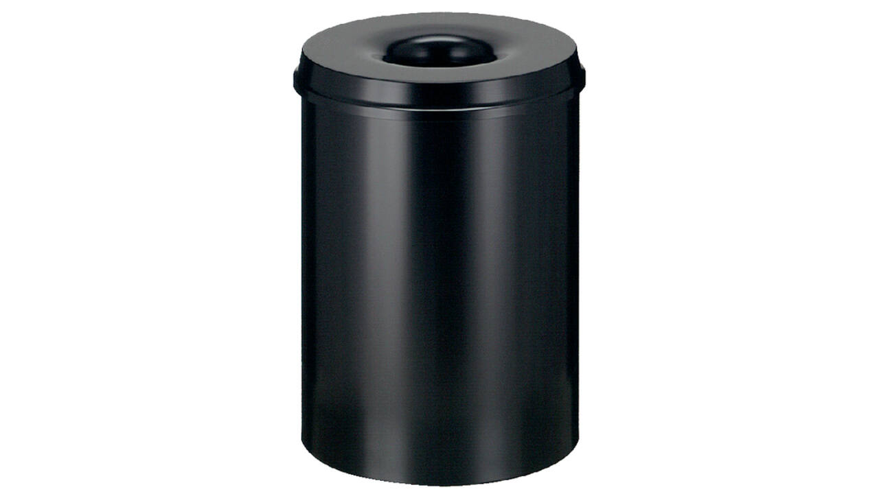 Papierbak met vlamdover Vepabins 30liter Ø33.5cm zwart