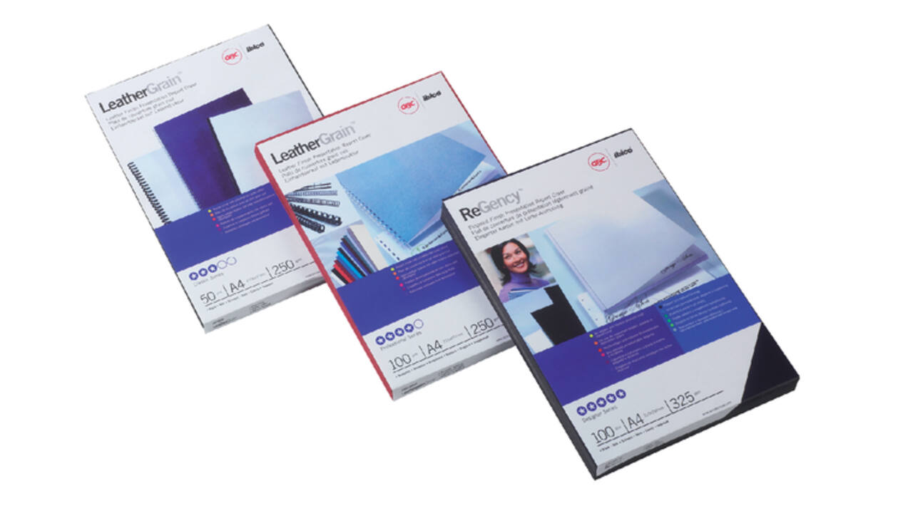 Voorblad GBC A4 lederlook rood 100 stuks