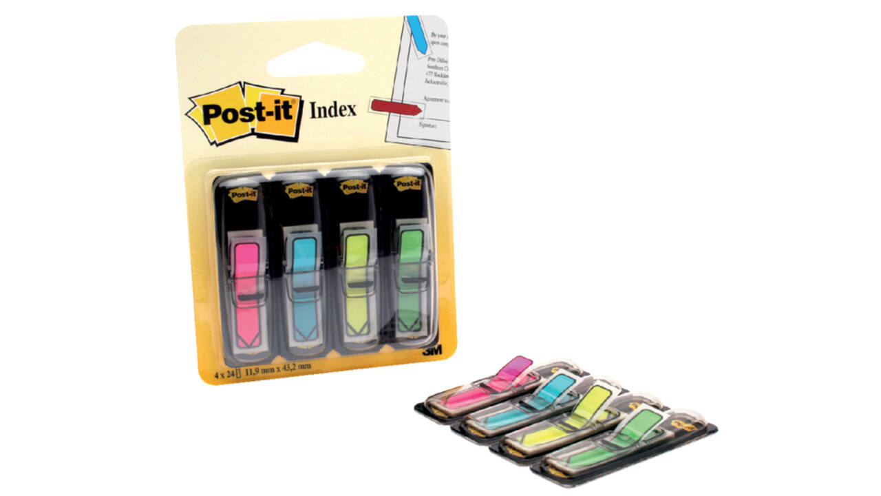 Indextabs Post-it 684 12x43mm pijl neon assorti 96 tabs