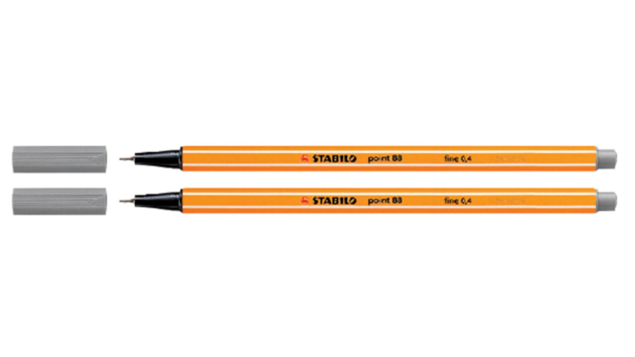 Fineliner STABILO point 88/96 fijn donkergrijs