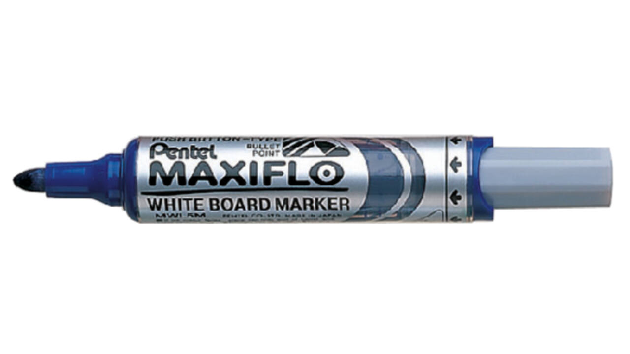 Whiteboardmarker Pentel MWL5M Maxiflo rond 3mm blauw