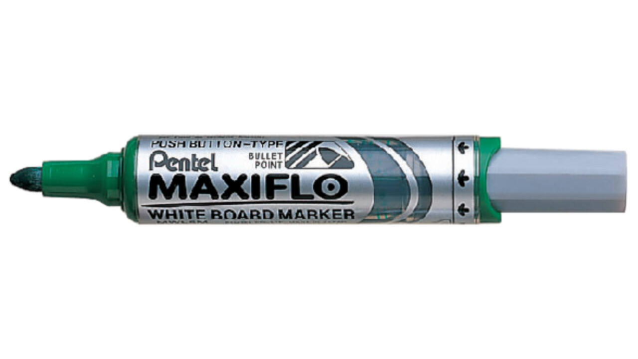Whiteboardmarker Pentel MWL5M Maxiflo rond 3mm groen