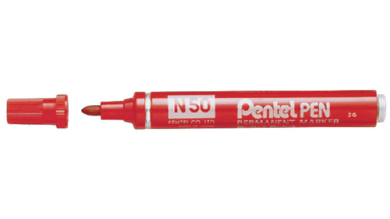 Viltstift Pentel N50 rond 1.5-3mm rood