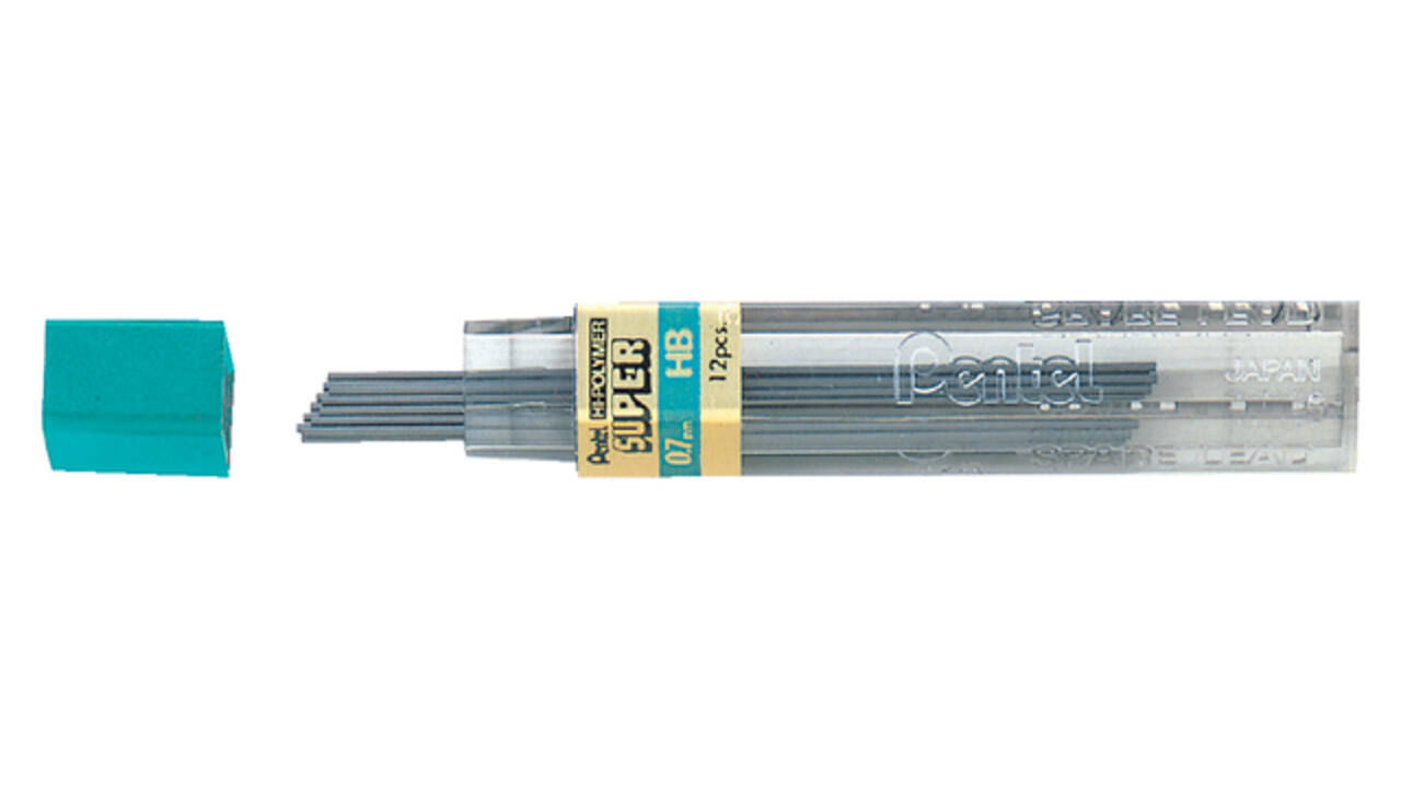 Potloodstift Pentel HB 0.7mm zwart koker à 12 stuks