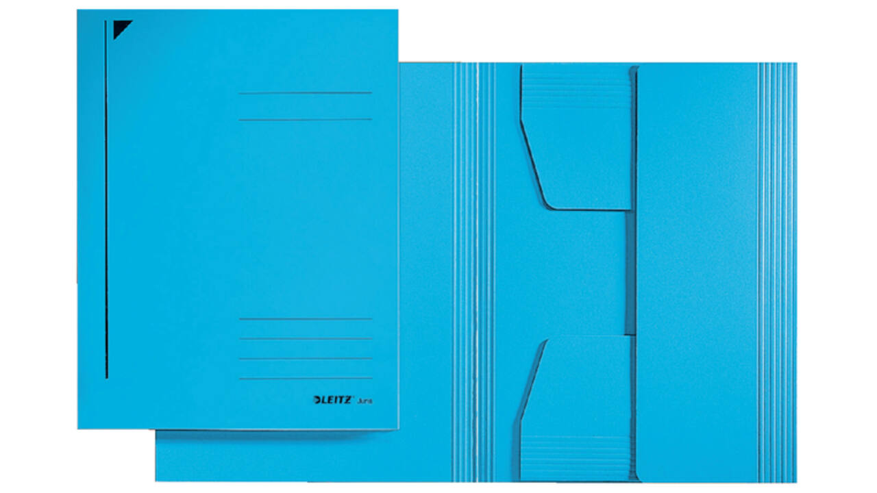 Dossiermap Leitz A3 3 kleppen 430gr blauw