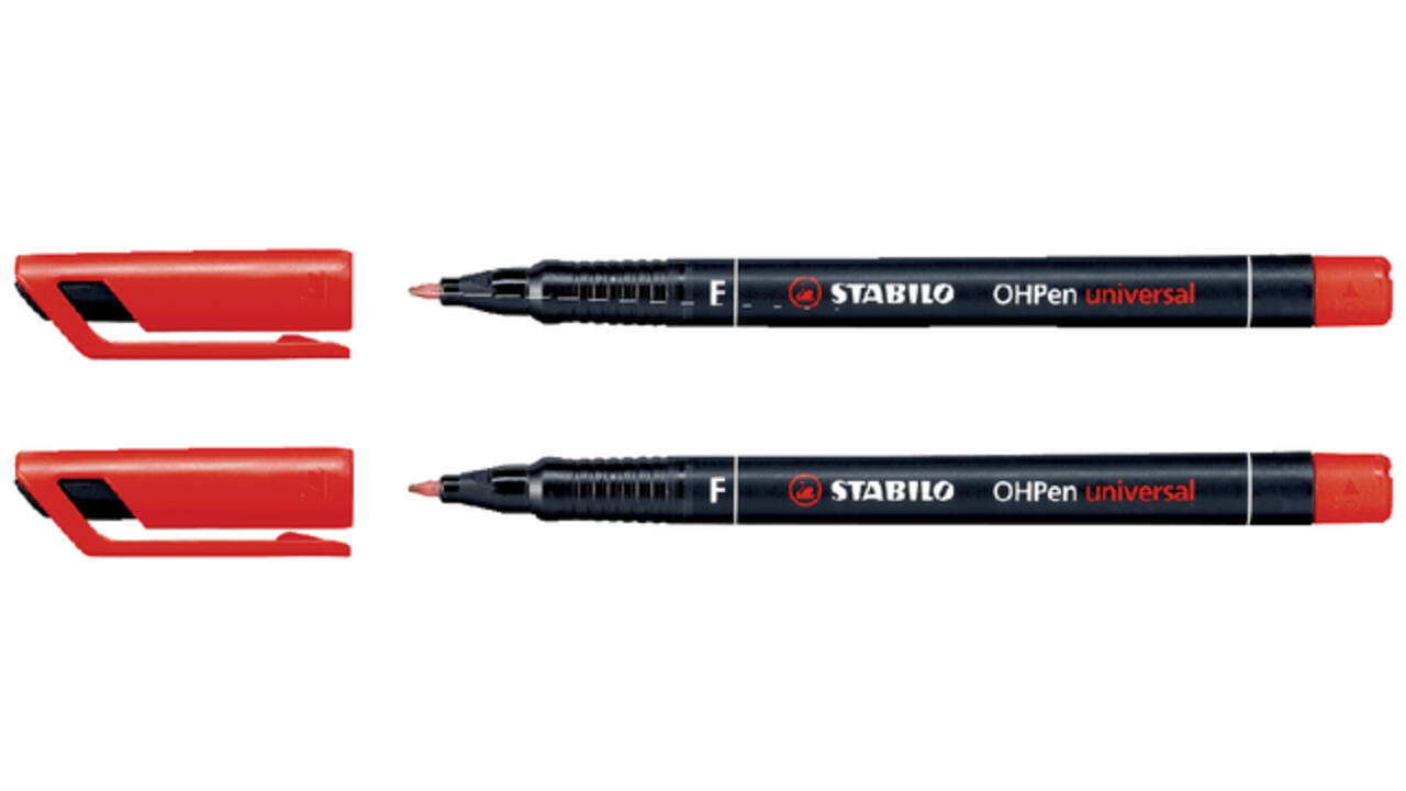 Viltstift STABILO OHpen 842/40 permanent rond fijn rood