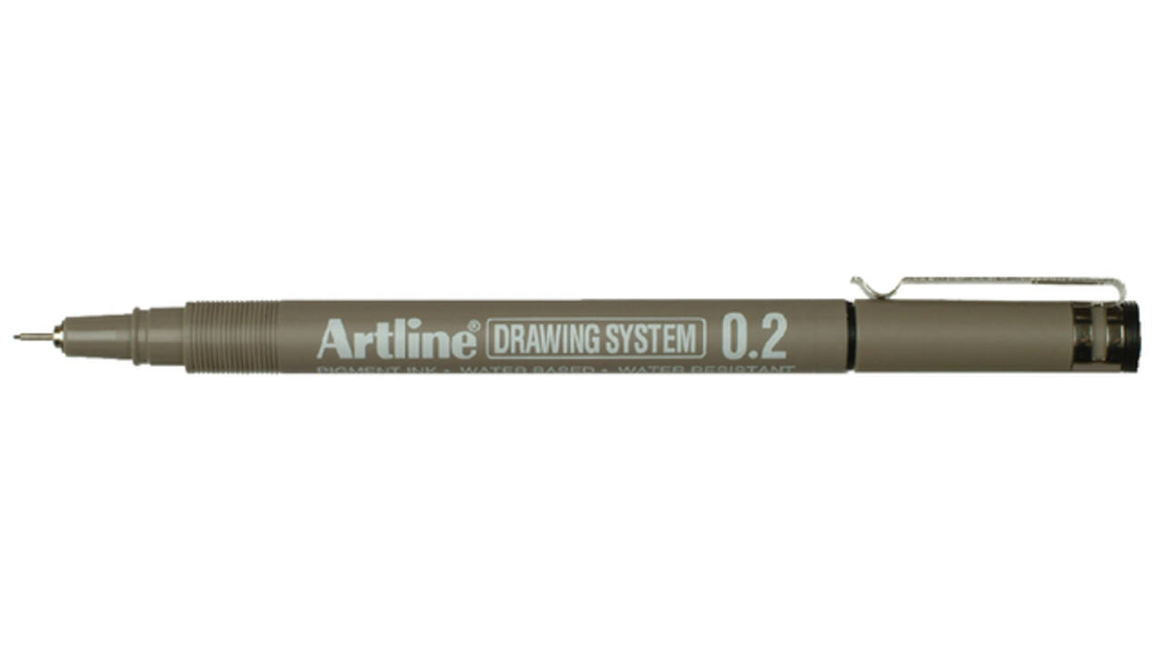 Fineliner Artline technisch 0.2mm zwart