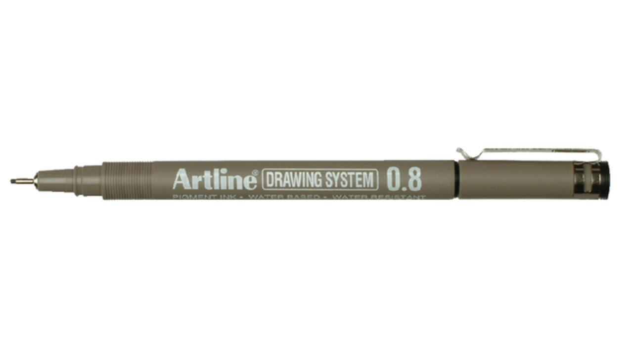 Fineliner Artline technisch 0.8mm zwart