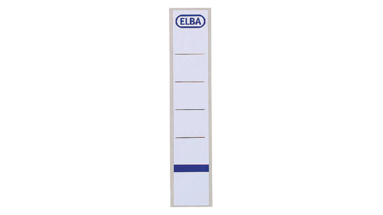 Rugetiket Elba smal 34x190mm zelfklevend wit/blauw 10 stuks